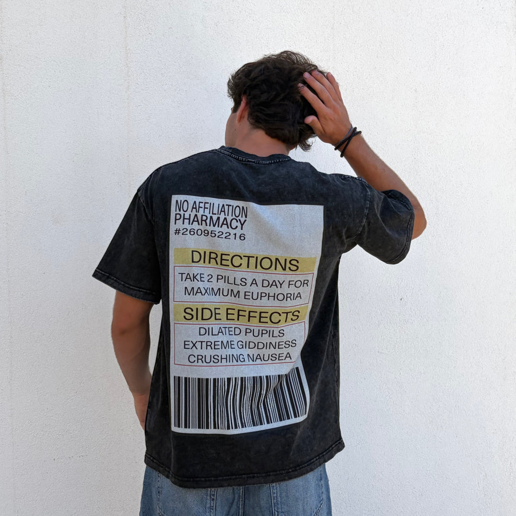 Pharmacy Print - Snow Washed Oversized Tee