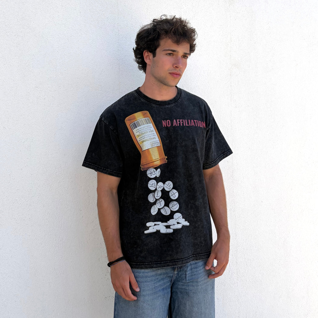 Pharmacy Print - Snow Washed Oversized Tee